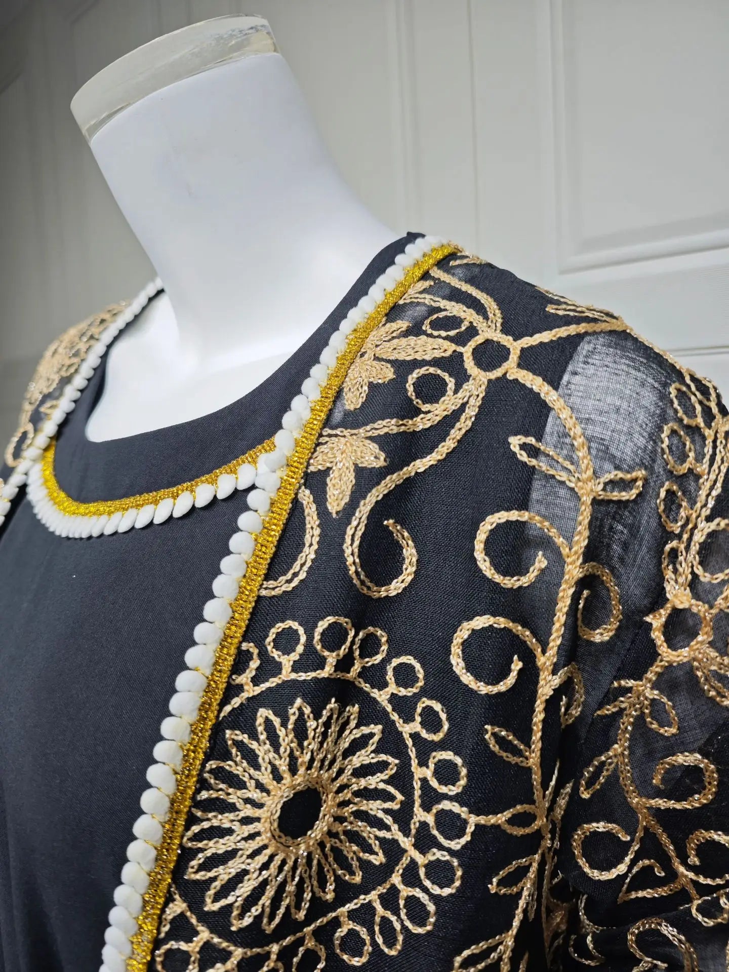 Kimono Abaya 2 pièces Noir de Luxe raffiné