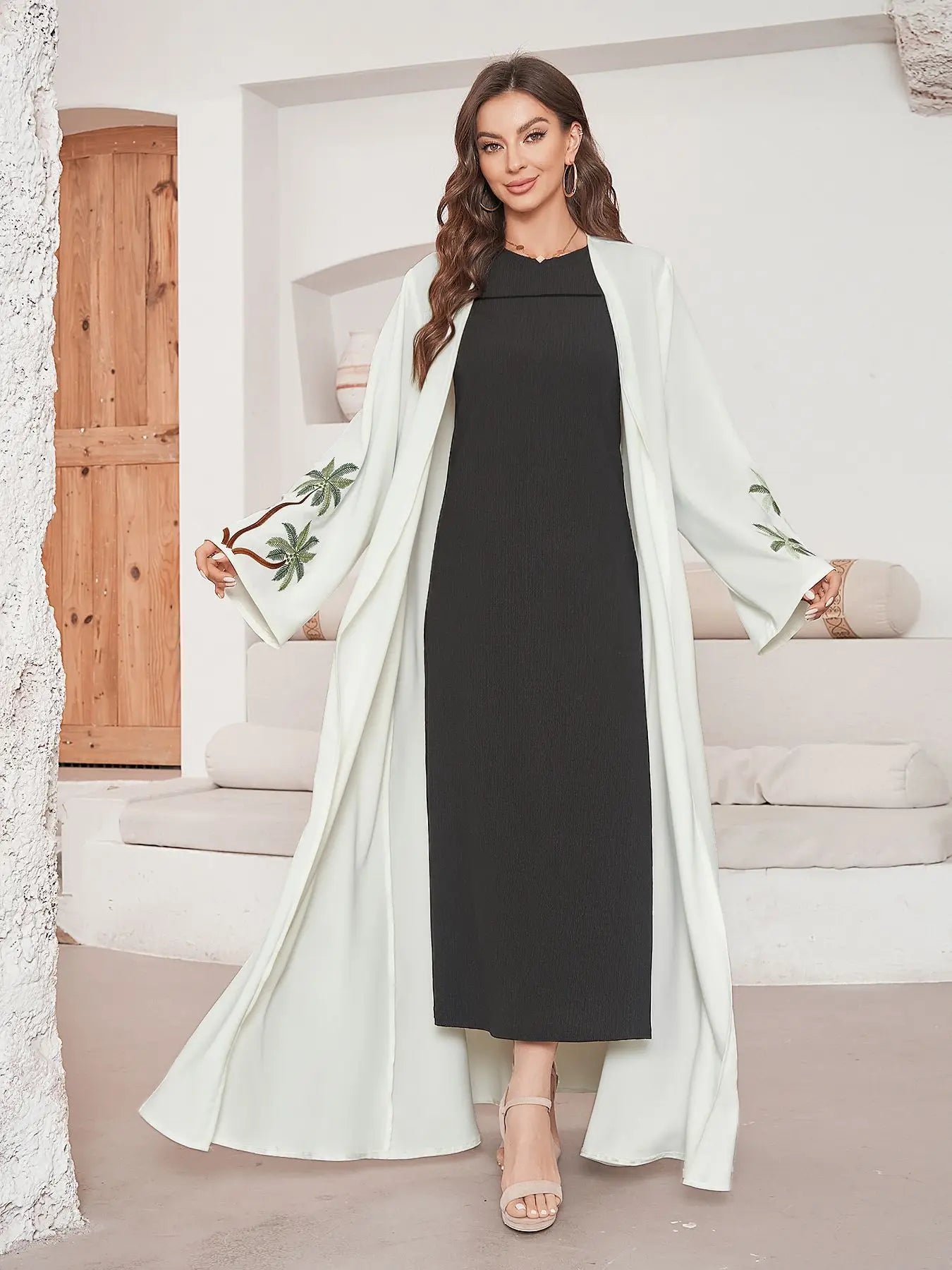 Kimono Abaya Blanc Long fluide