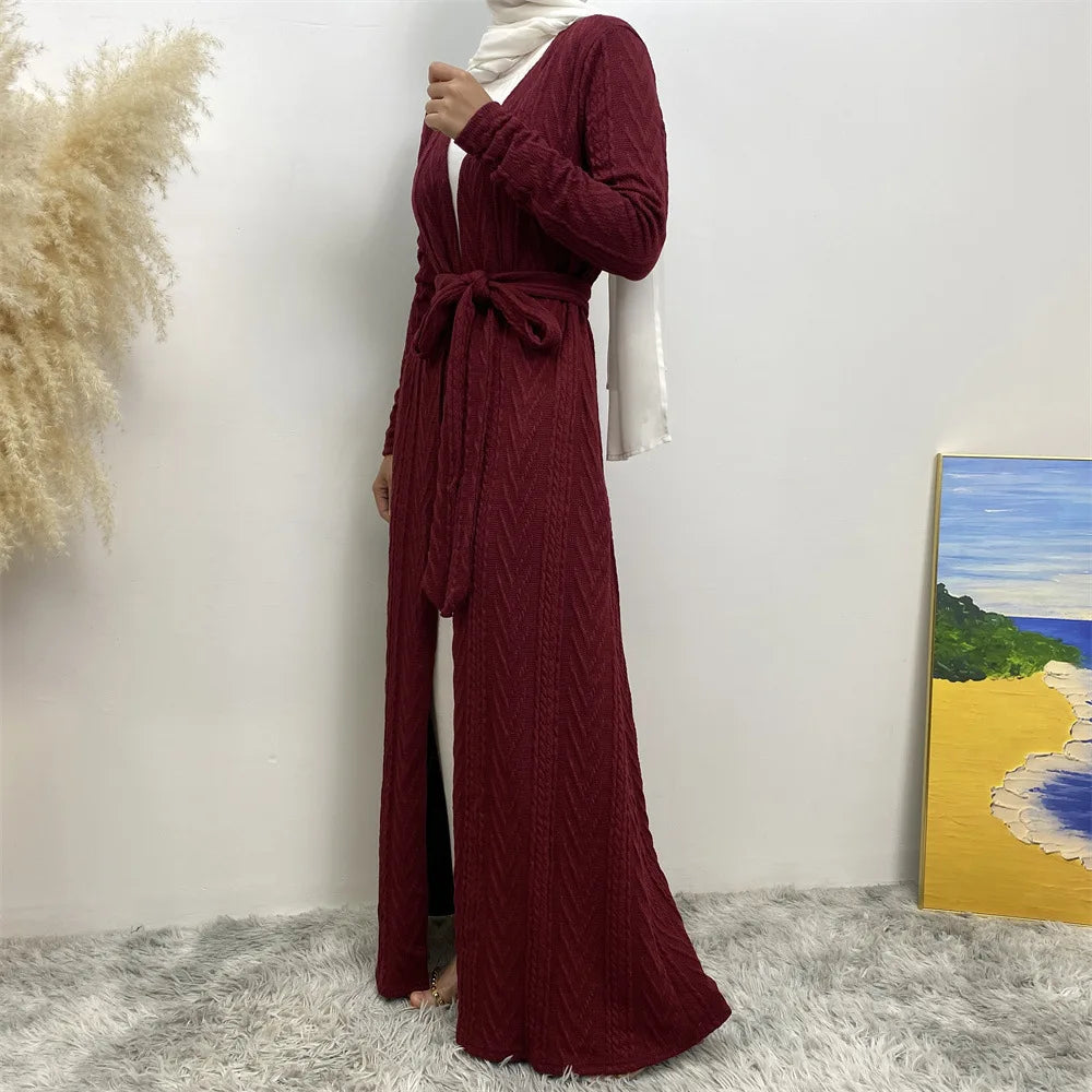 Kimono Abaya Bordeaux Cardigan fluide