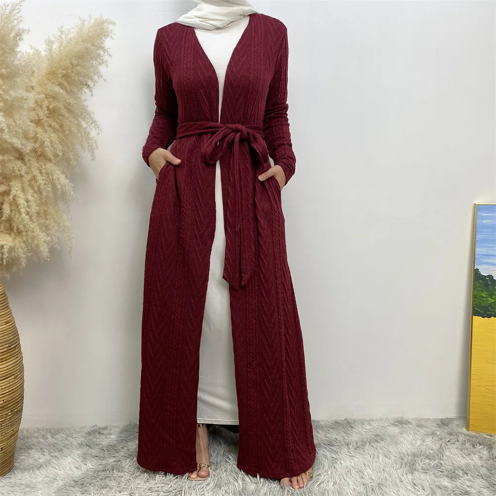 Kimono Abaya Bordeaux Cardigan léger