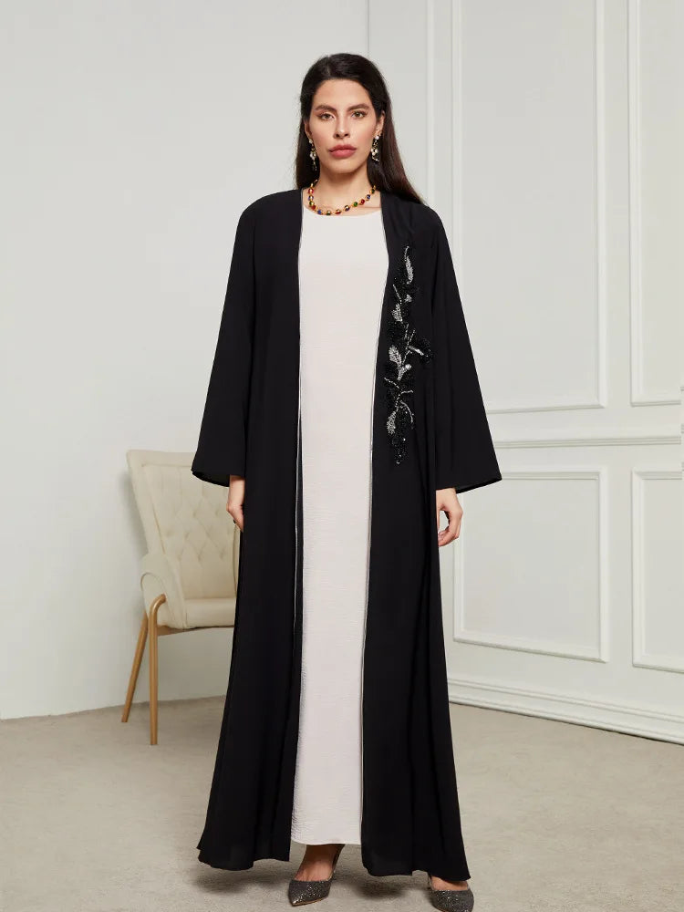 Kimono Abaya Luxueux Noir élégante