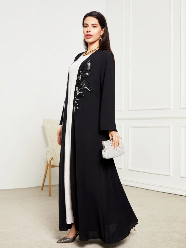 Kimono Abaya Luxueux Noir long