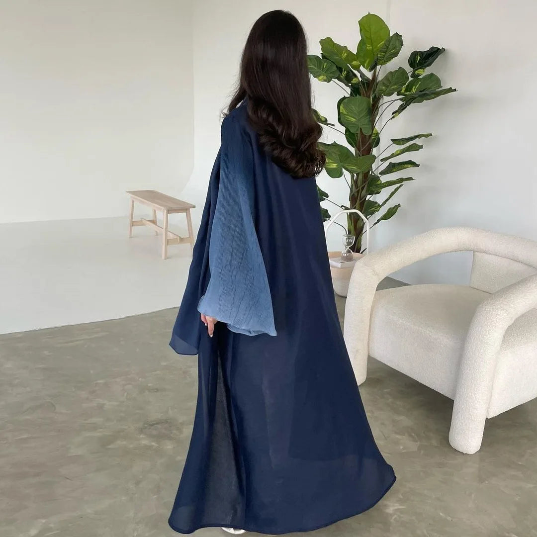 Kimono Abaya à Manches Plissées long
