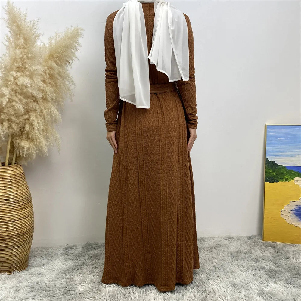 Kimono Abaya Marron Stylé confortable