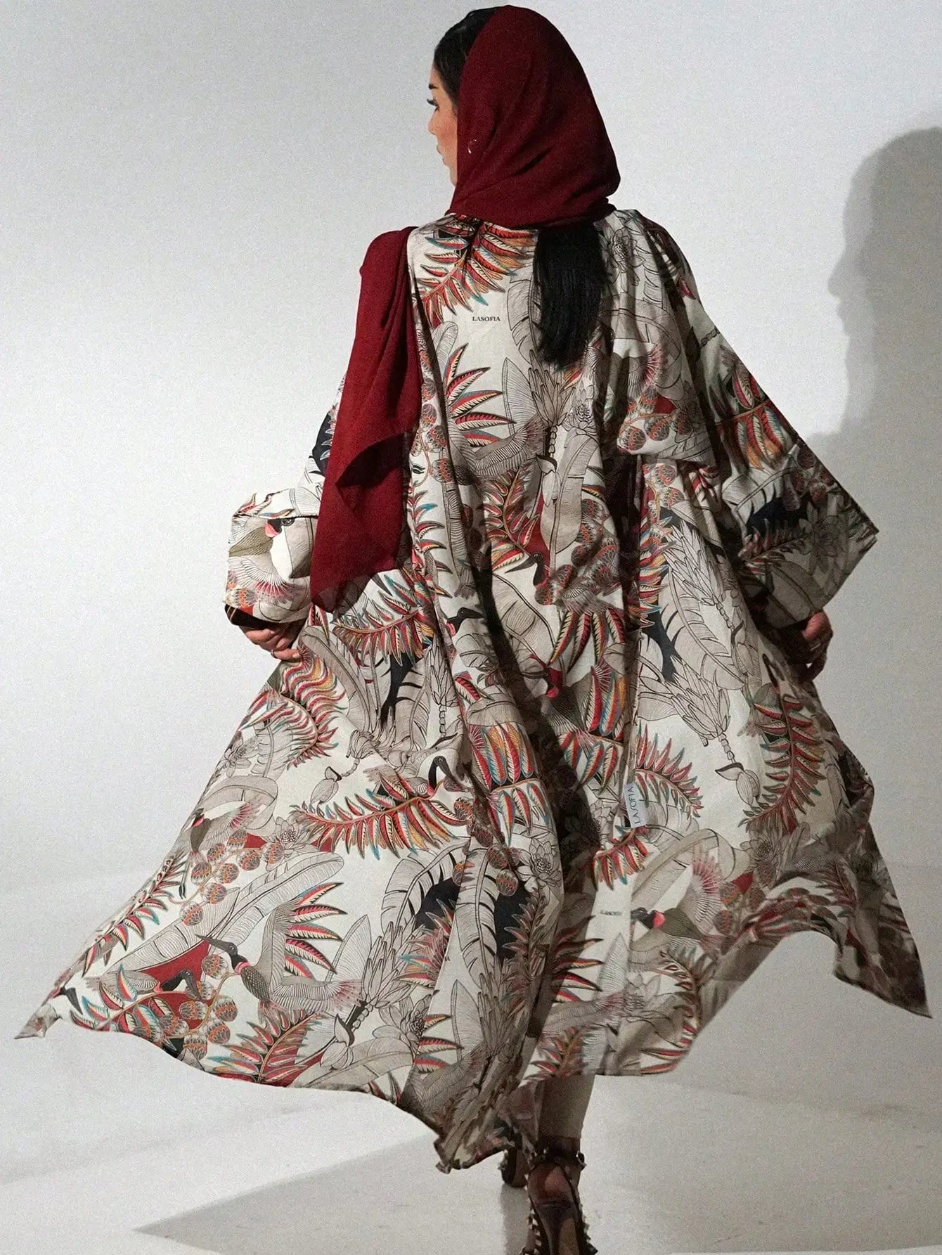 Kimono Abaya à Motifs Boho long