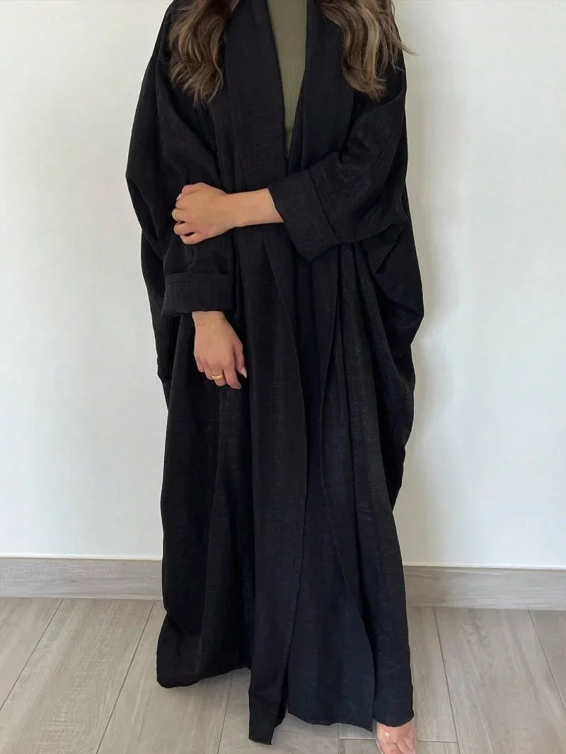 Kimono Abaya Noir Maxi Casual de qualité