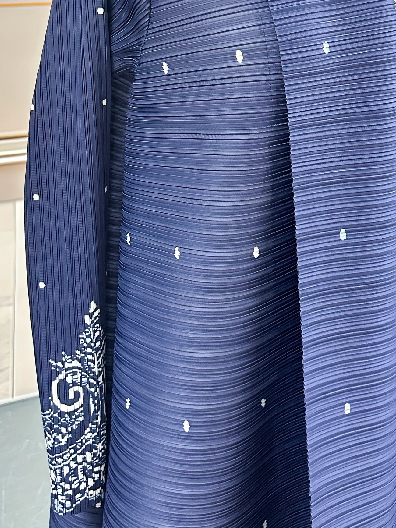 Kimono Abaya Plissé Bleu Luxueux de qualité