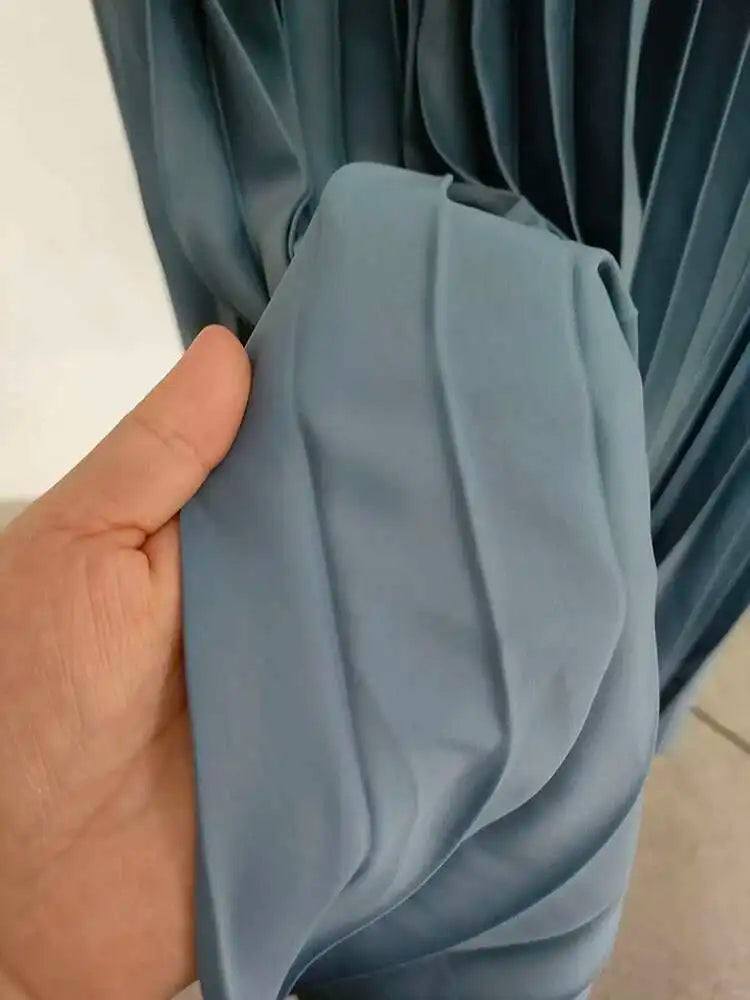 Kimono Abaya Plissé Bleu de qualité