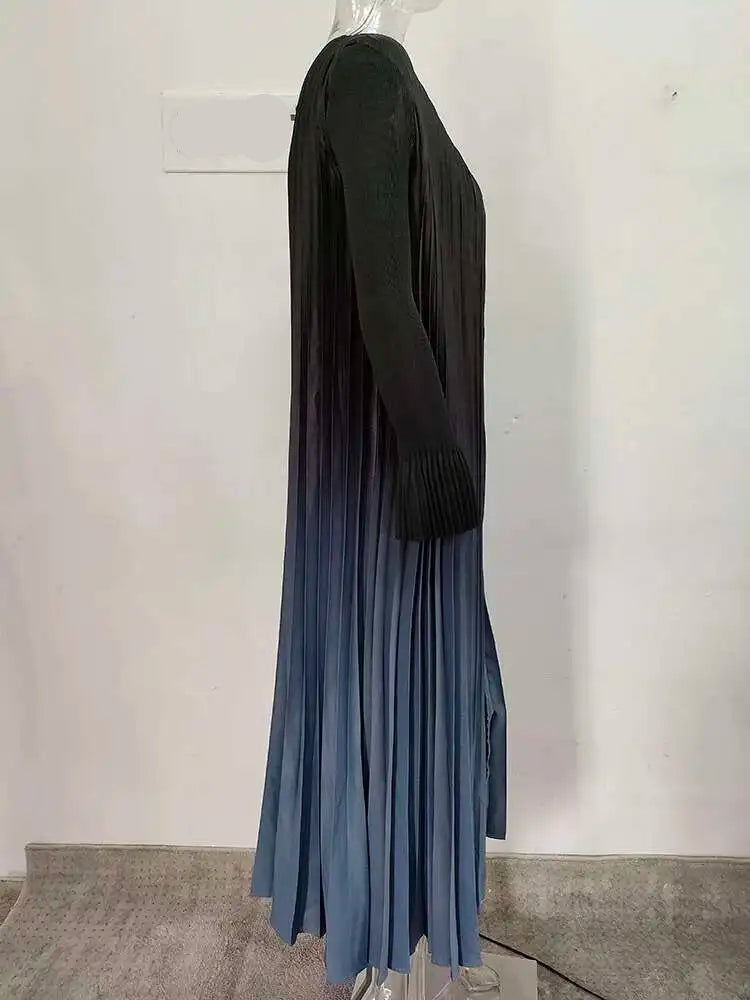 Kimono Abaya Plissé Bleu léger