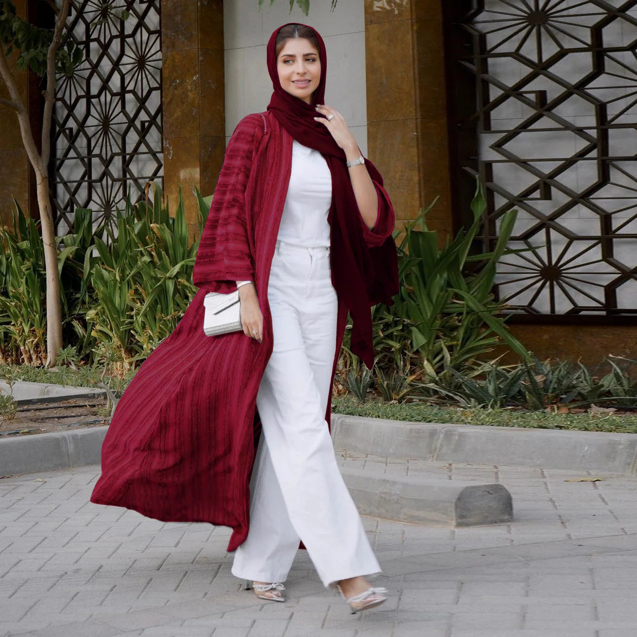 Kimono Abaya Rouge
