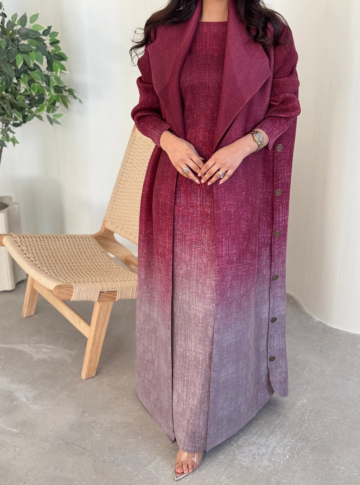 Kimono Abaya Rouge Dégradé