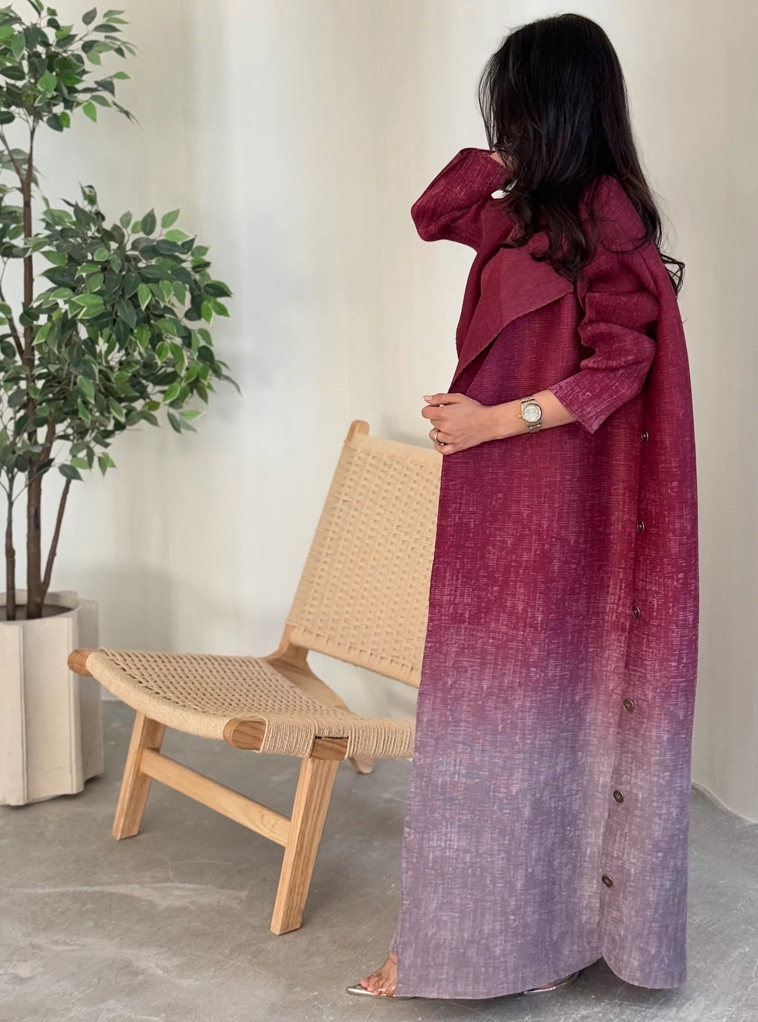 Kimono Abaya Rouge Dégradé long