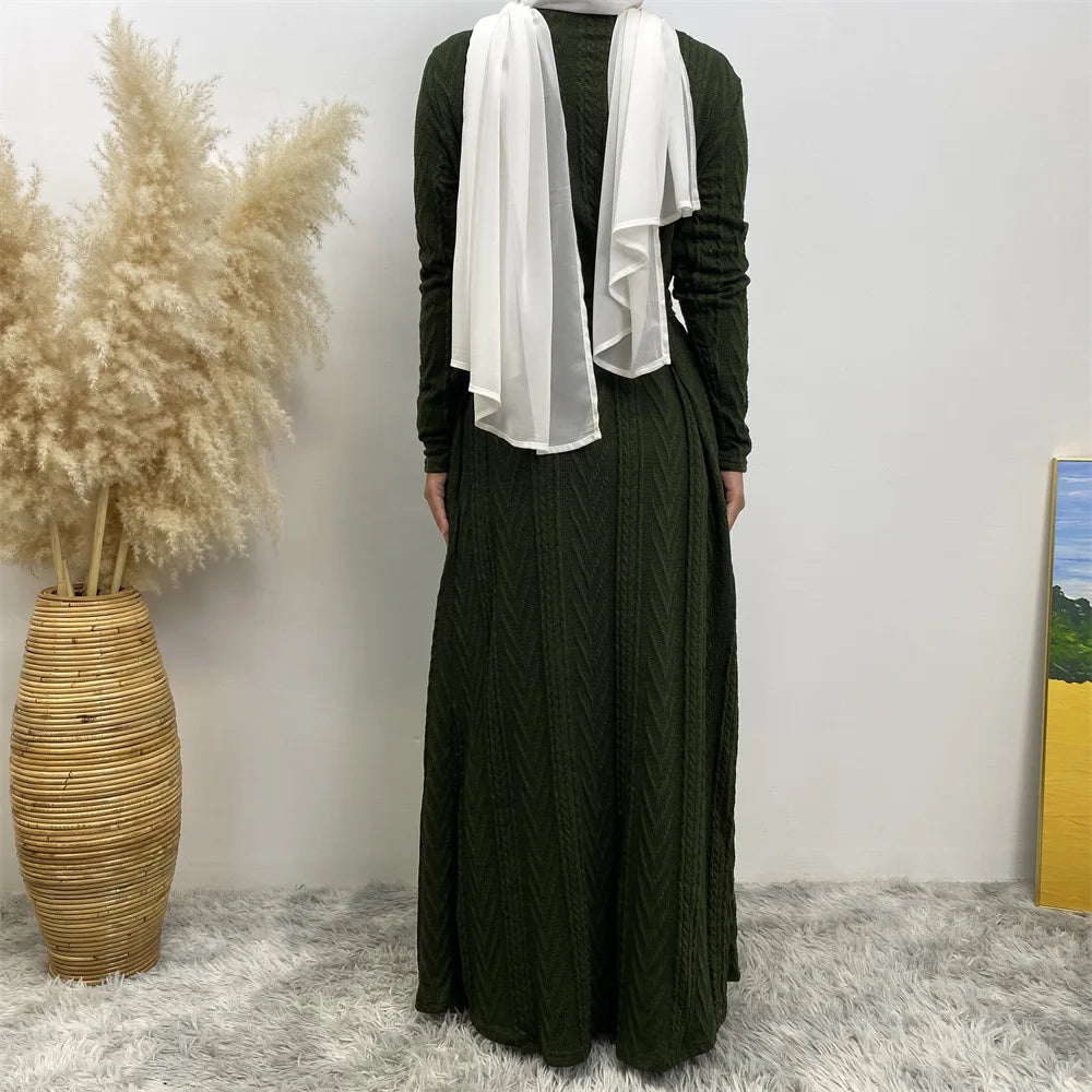 Kimono Abaya Vert Armé Décontracté confortable