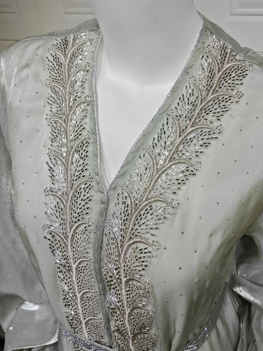 Kimono Abaya Vert Chic avec motif