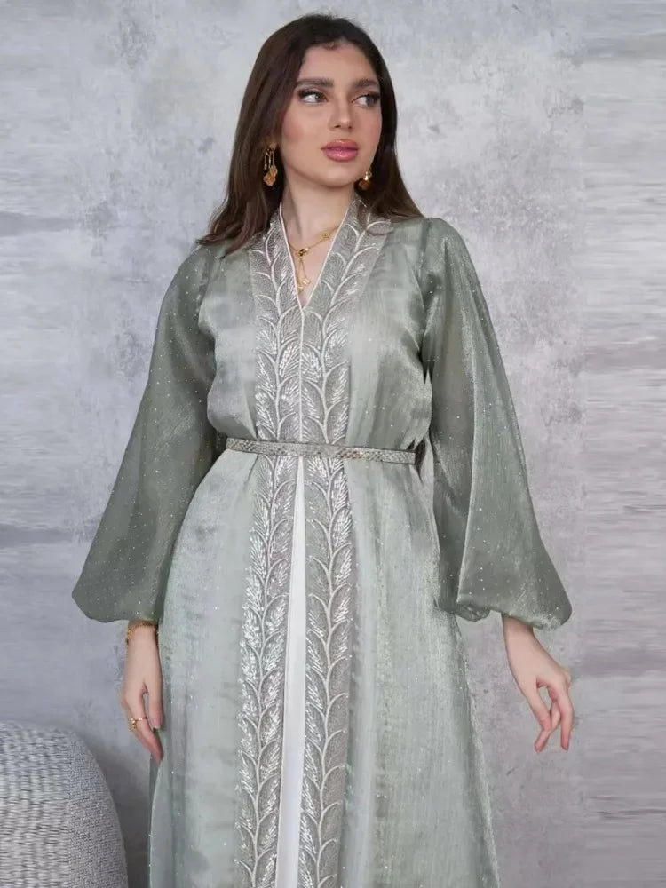 Kimono Abaya Vert Chic élégant