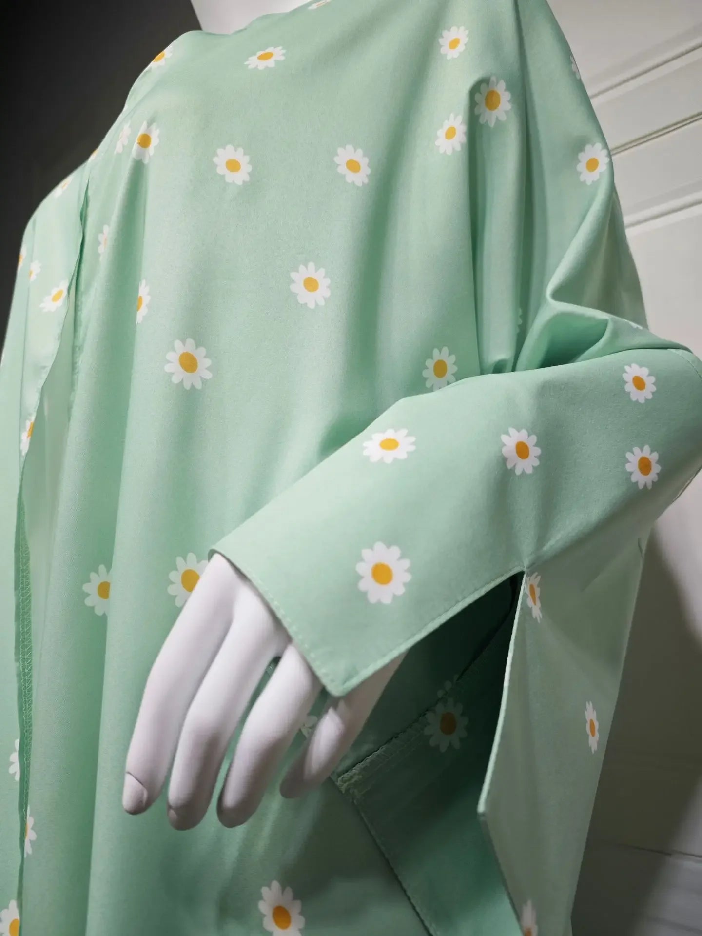 Kimono Abaya Vert à Fleurs doux
