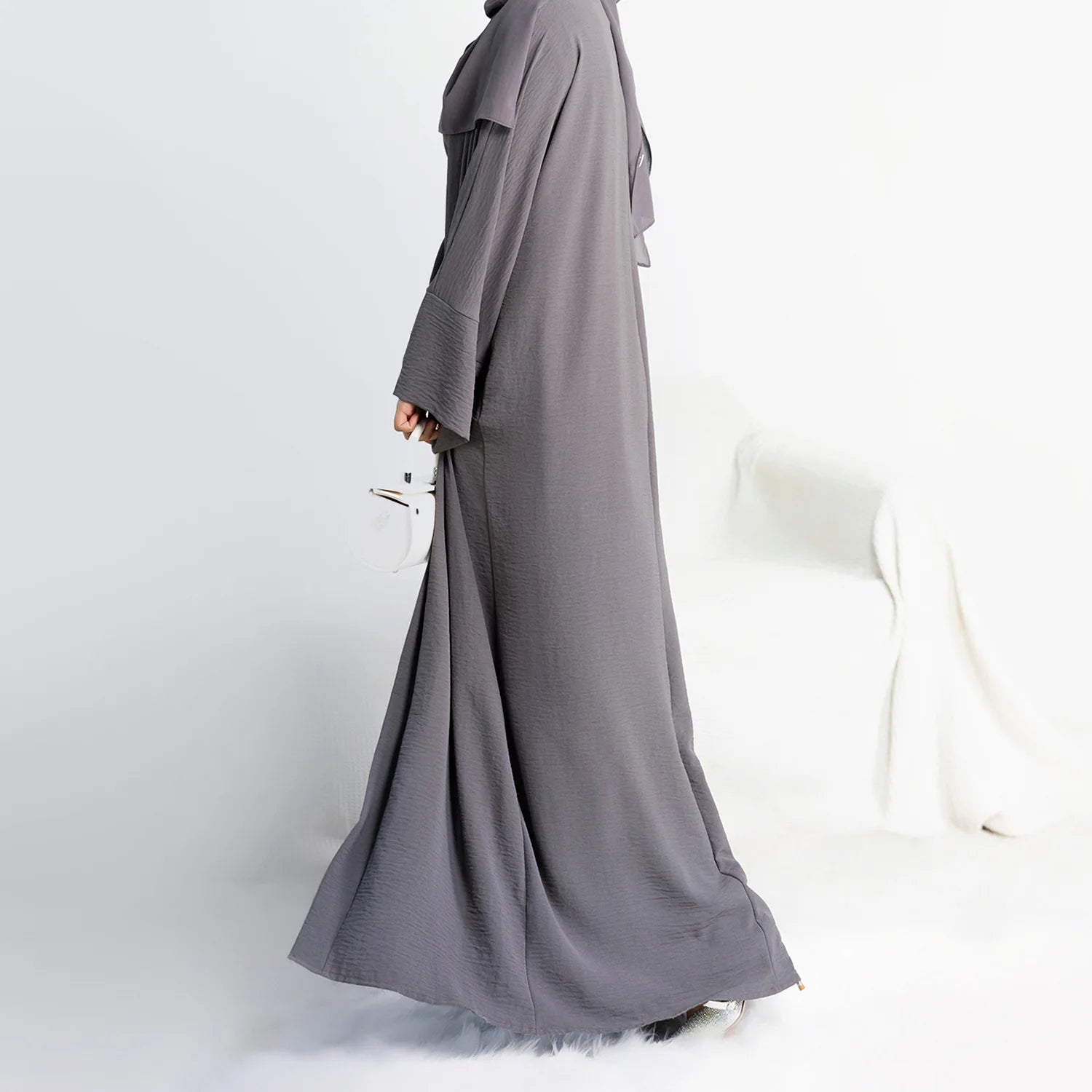 Kimono Abaya avec Robe Grise chic