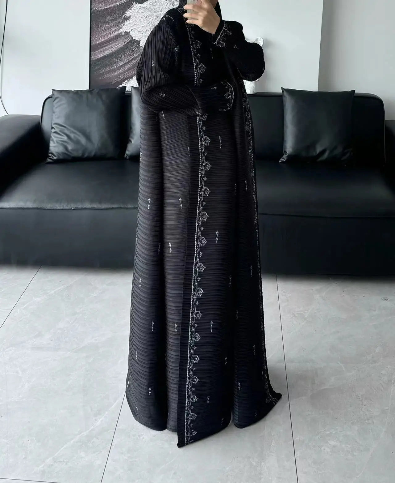 Kimono Abaya Évasé à Plis léger
