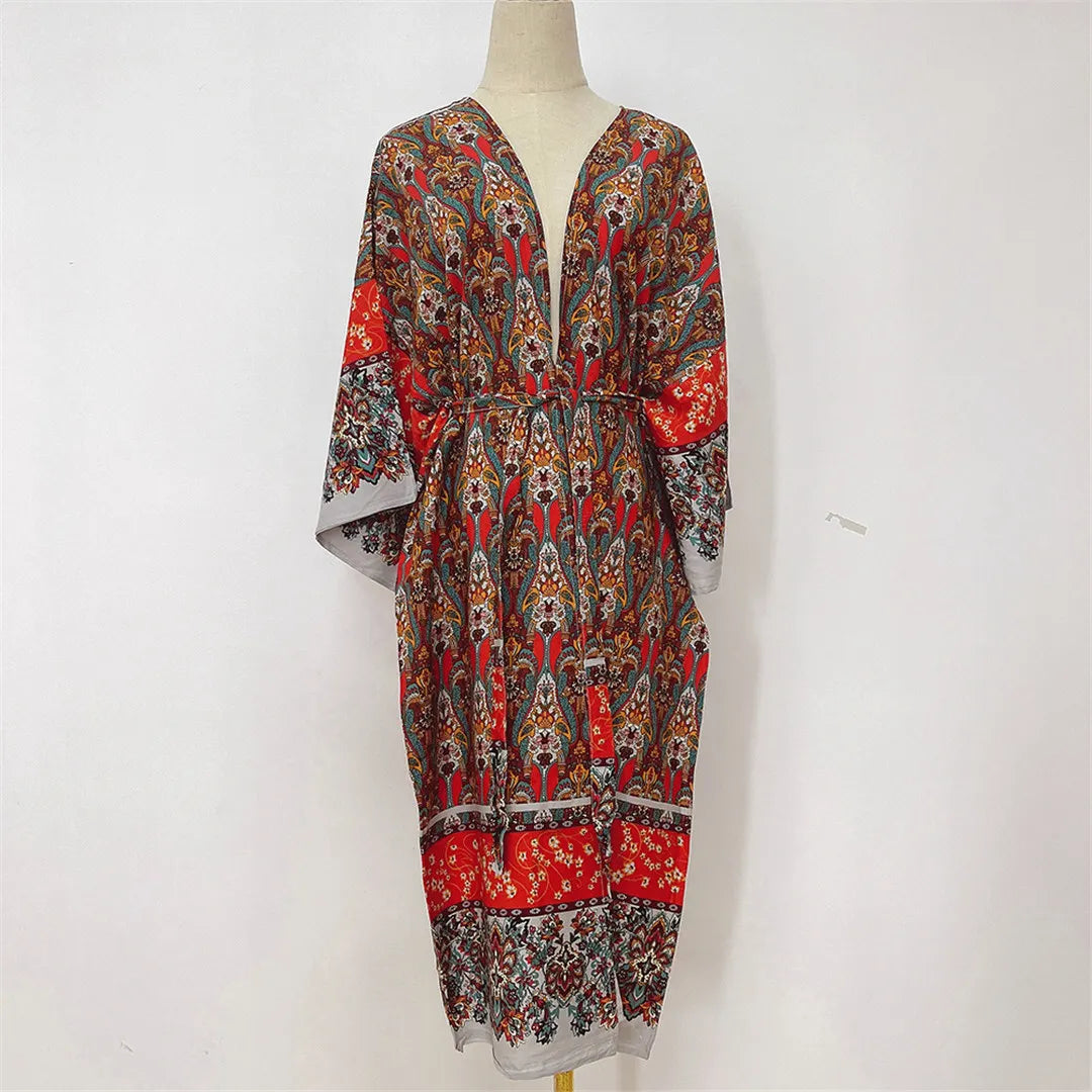 Kimono Bohème Léger à Motifs Confortable