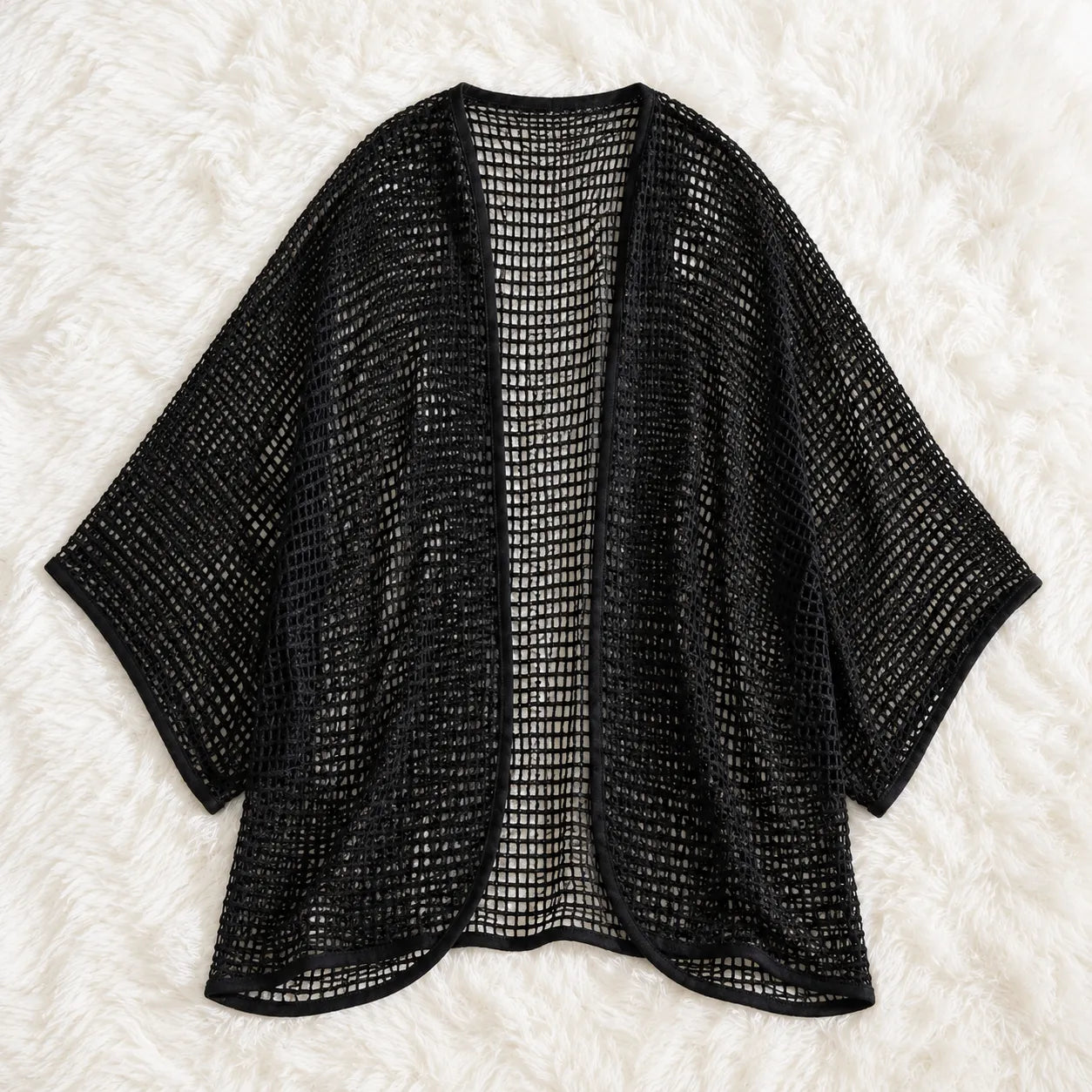 Kimono Boho Tricoté Crochet Léger