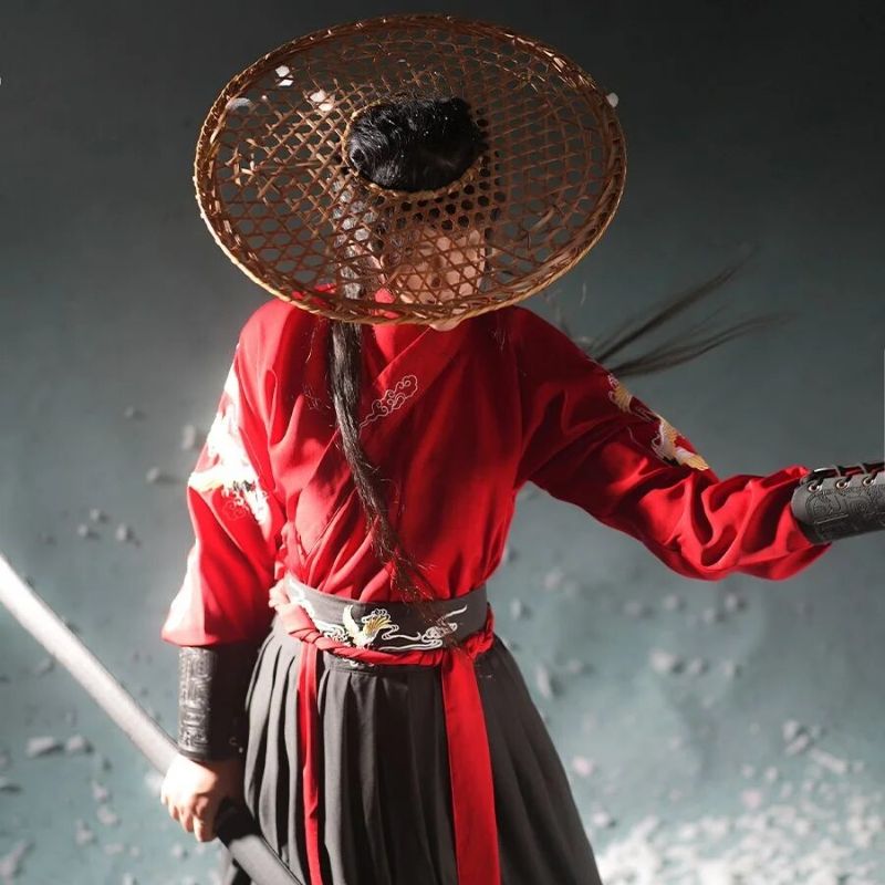 Kimono Chinois Soie Rouge