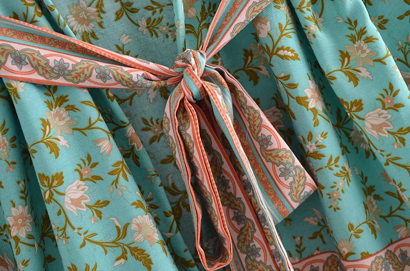 Kimono De Plage Vert Boho qualité