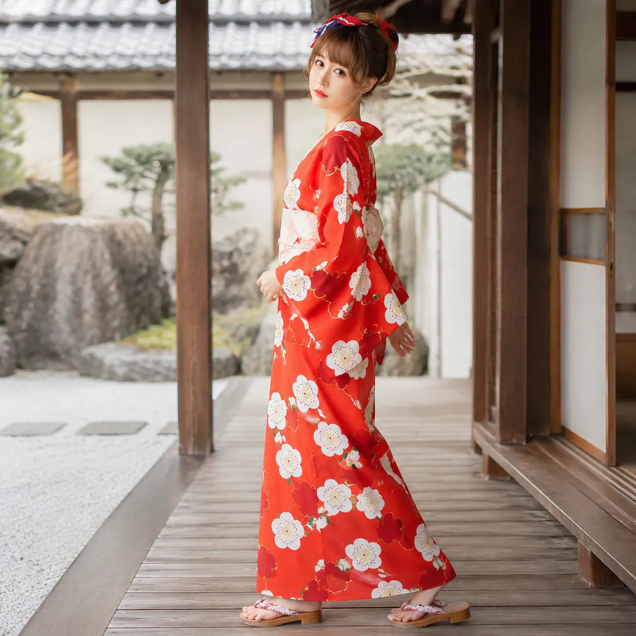 Kimono Japonais Femme de Cérémonie Rouge