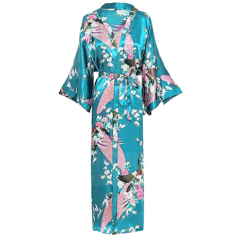 Kimono Long Femme Effet Soyeux Léger