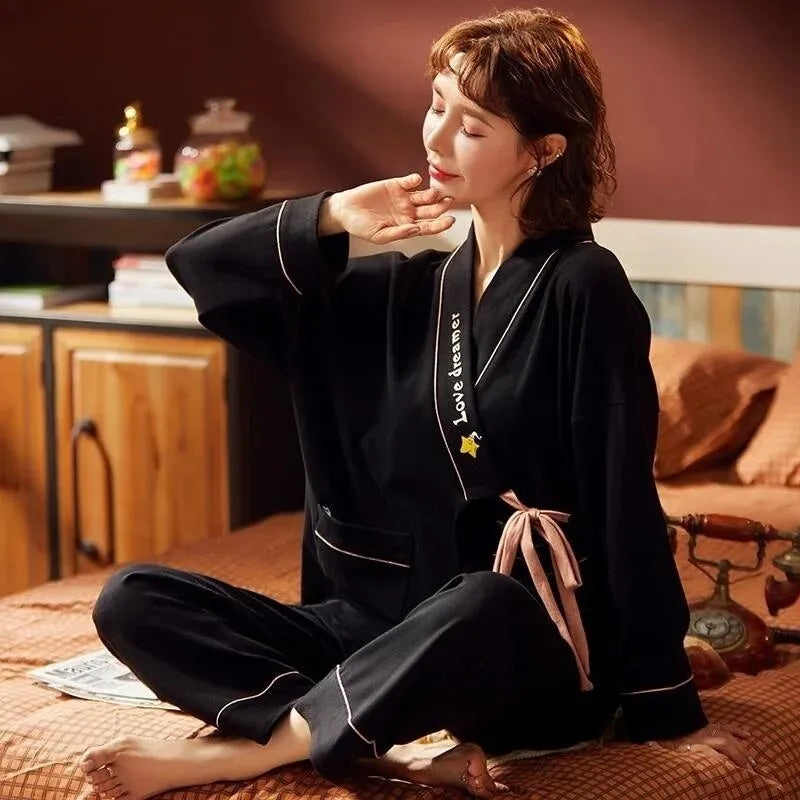 Kimono Pyjama Noir Doux
