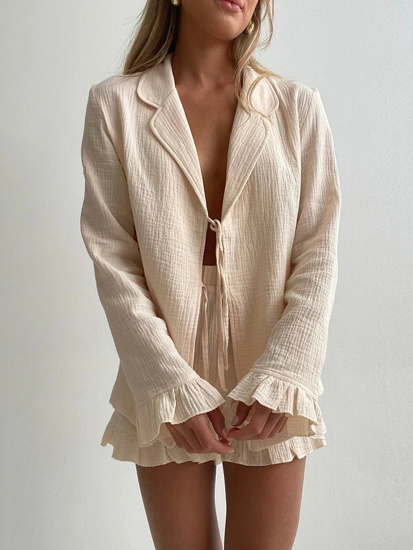 Kimono Pyjama Short à Froufrous