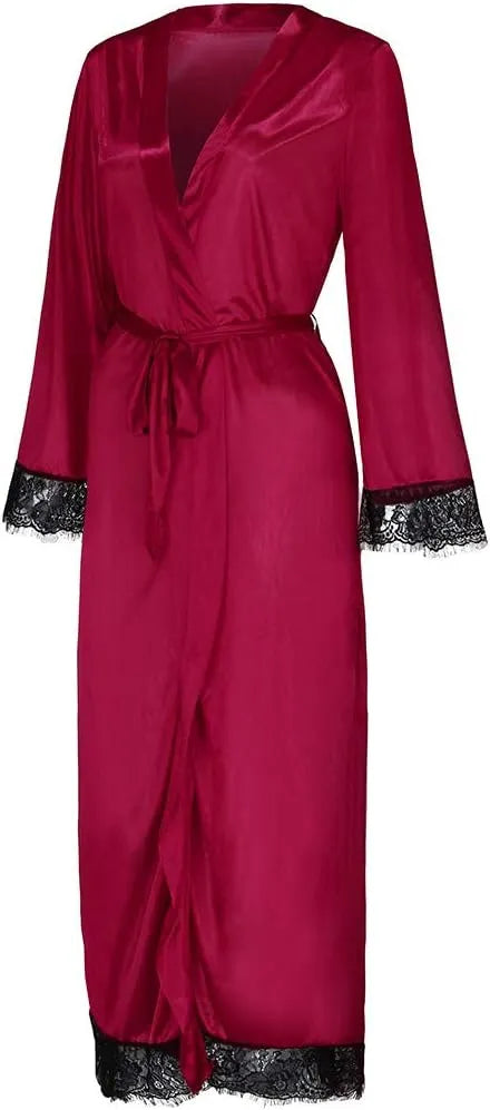 Kimono Rouge Satin Satiné