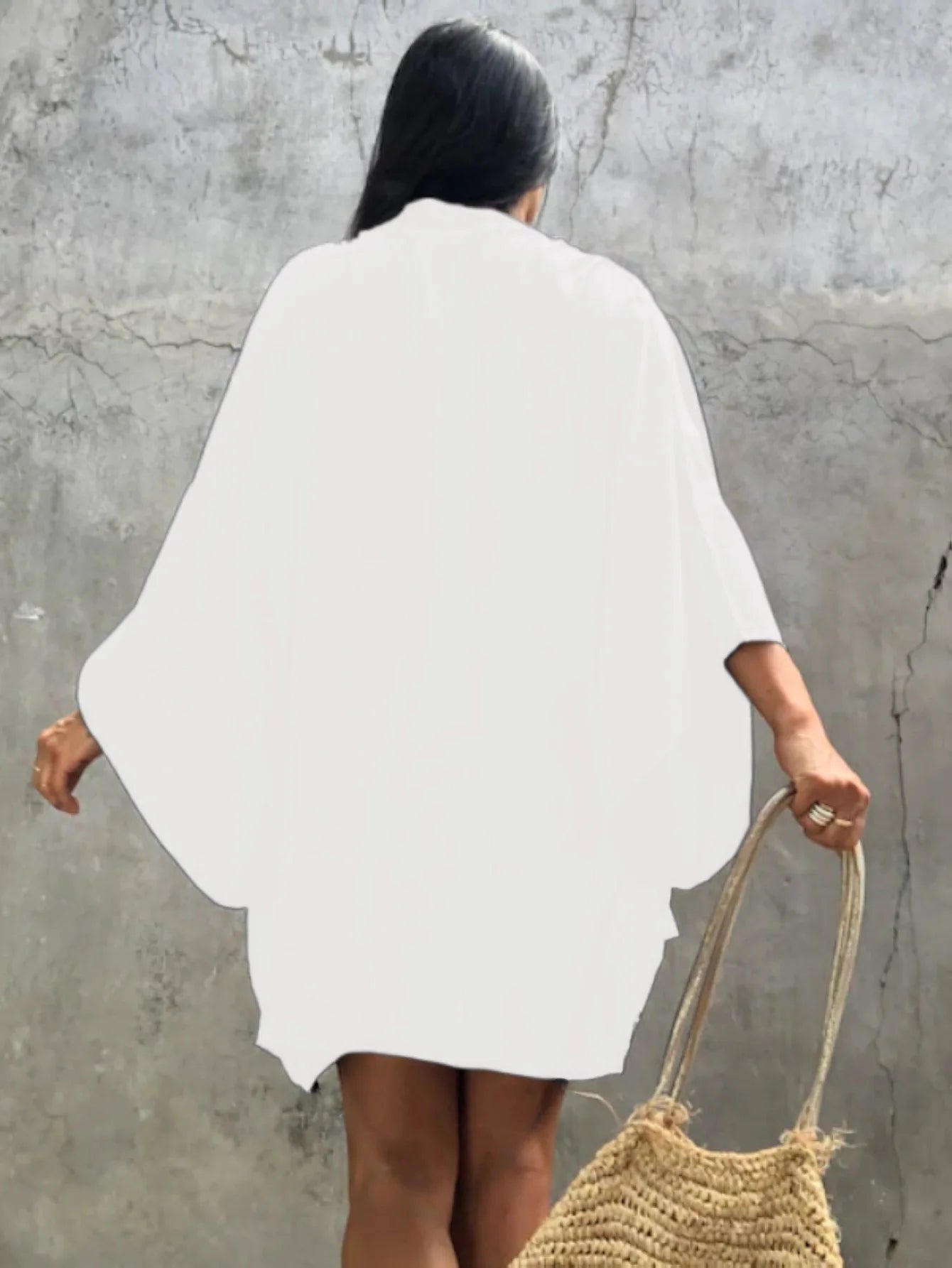 Kimono de Plage Blanc Ample Stylé