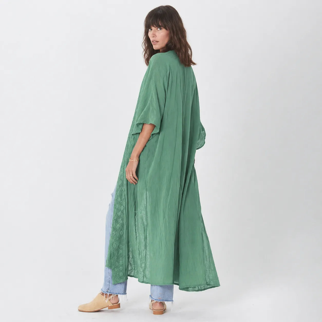 Kimono de Plage Bohème Bleu Vert Stylé