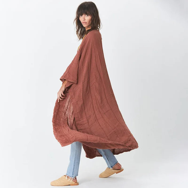 Kimono de Plage Boho Brodé Stylé
