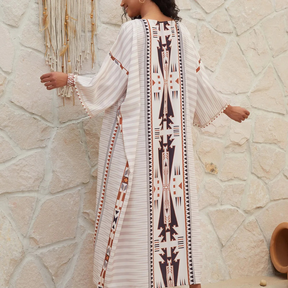 Kimono de Plage Boho à Motifs Ethniques tendance