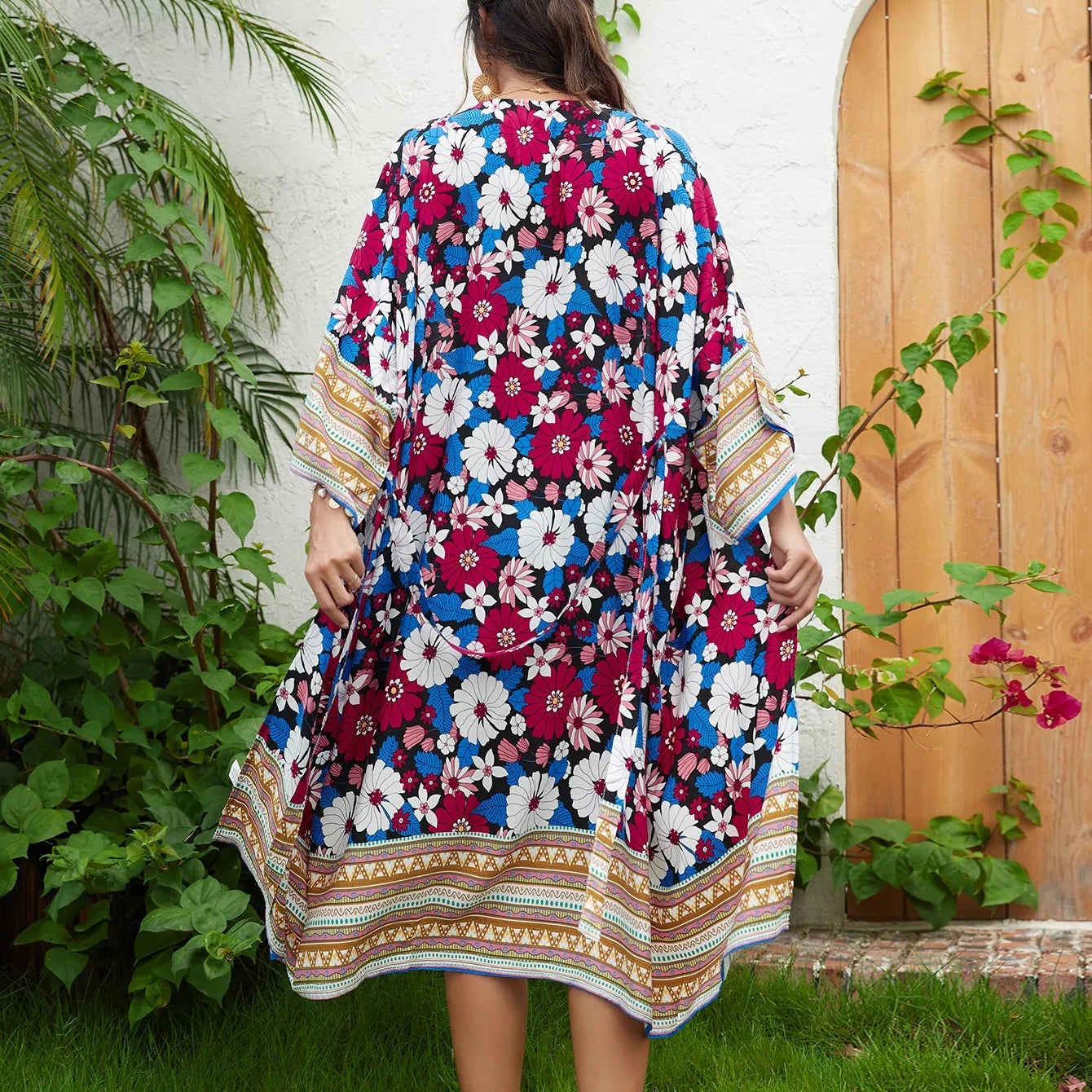 Kimono de Plage à Fleurs Colorées Stylé