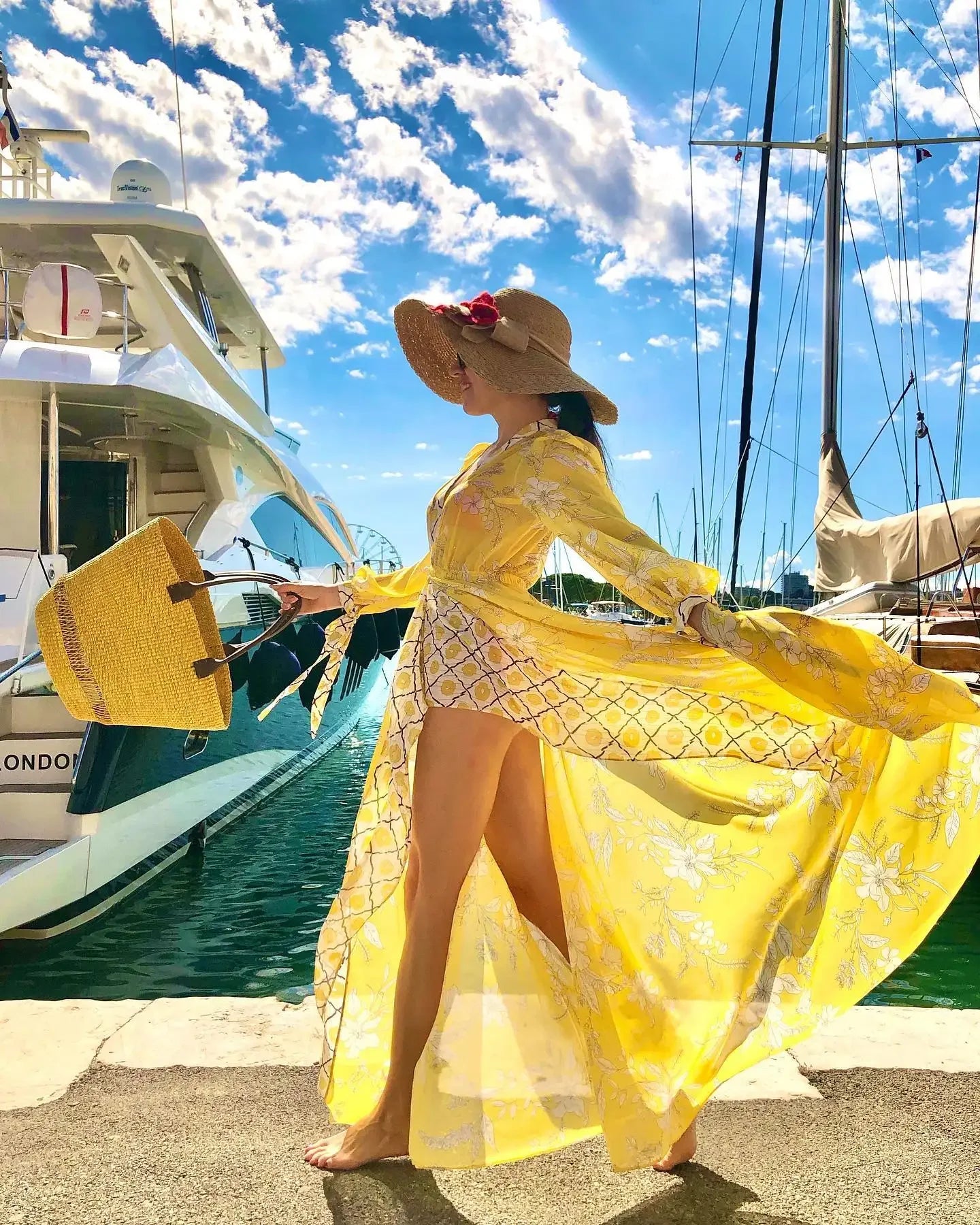 Kimono de Plage Jaune d’Eté Chic