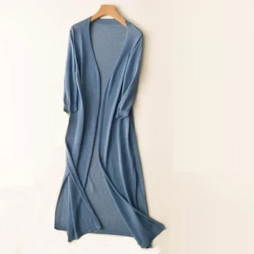 Kimono de Plage Léger Bleu Chic Design
