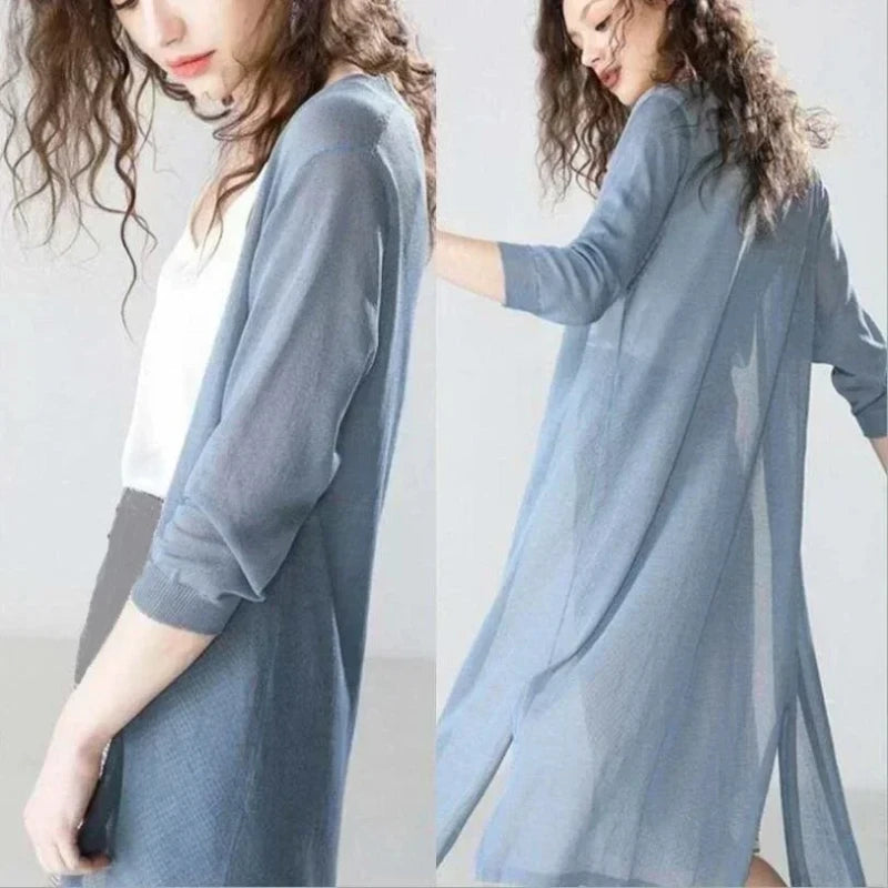 Kimono de Plage Léger Bleu Chic Stylé