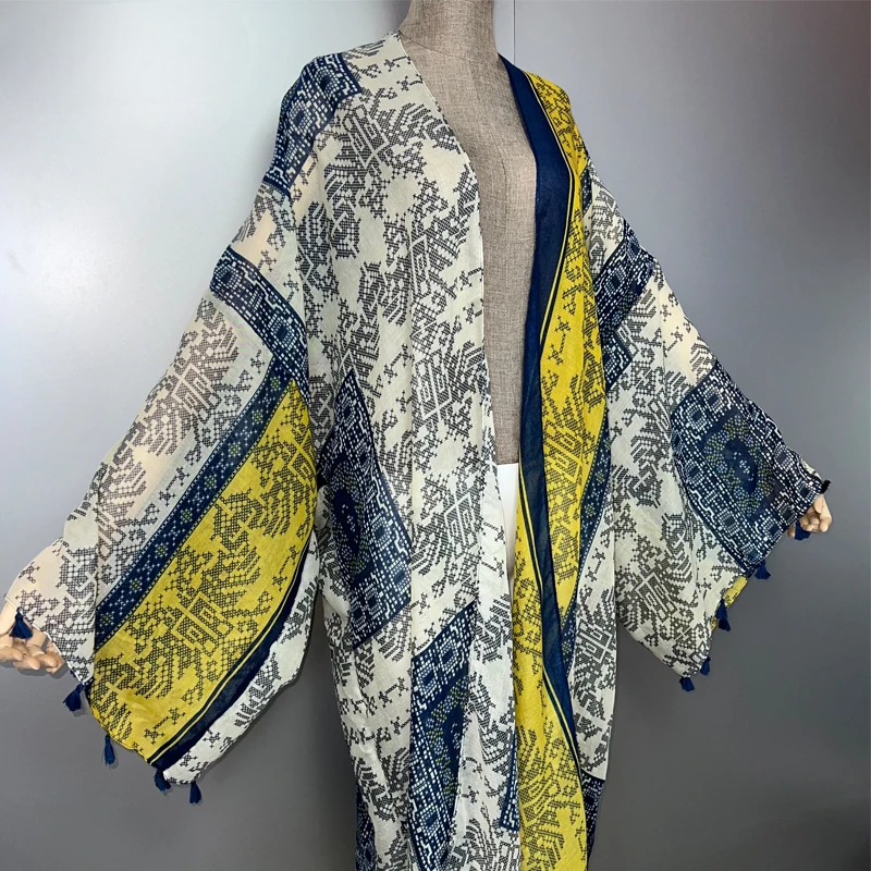 Kimono de Plage Long Boho Fluide