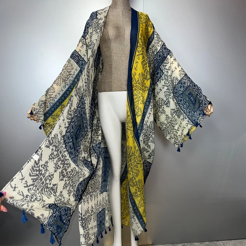 Kimono de Plage Long Boho Léger