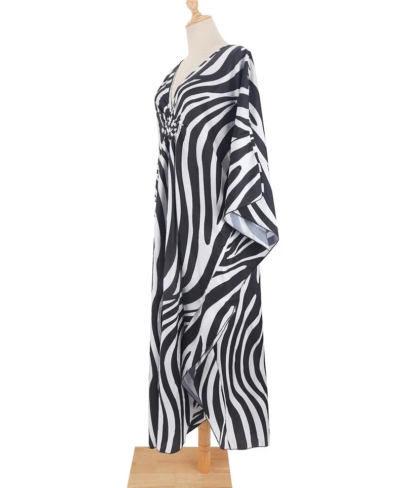 Kimono de Plage Motif Zèbre tendance