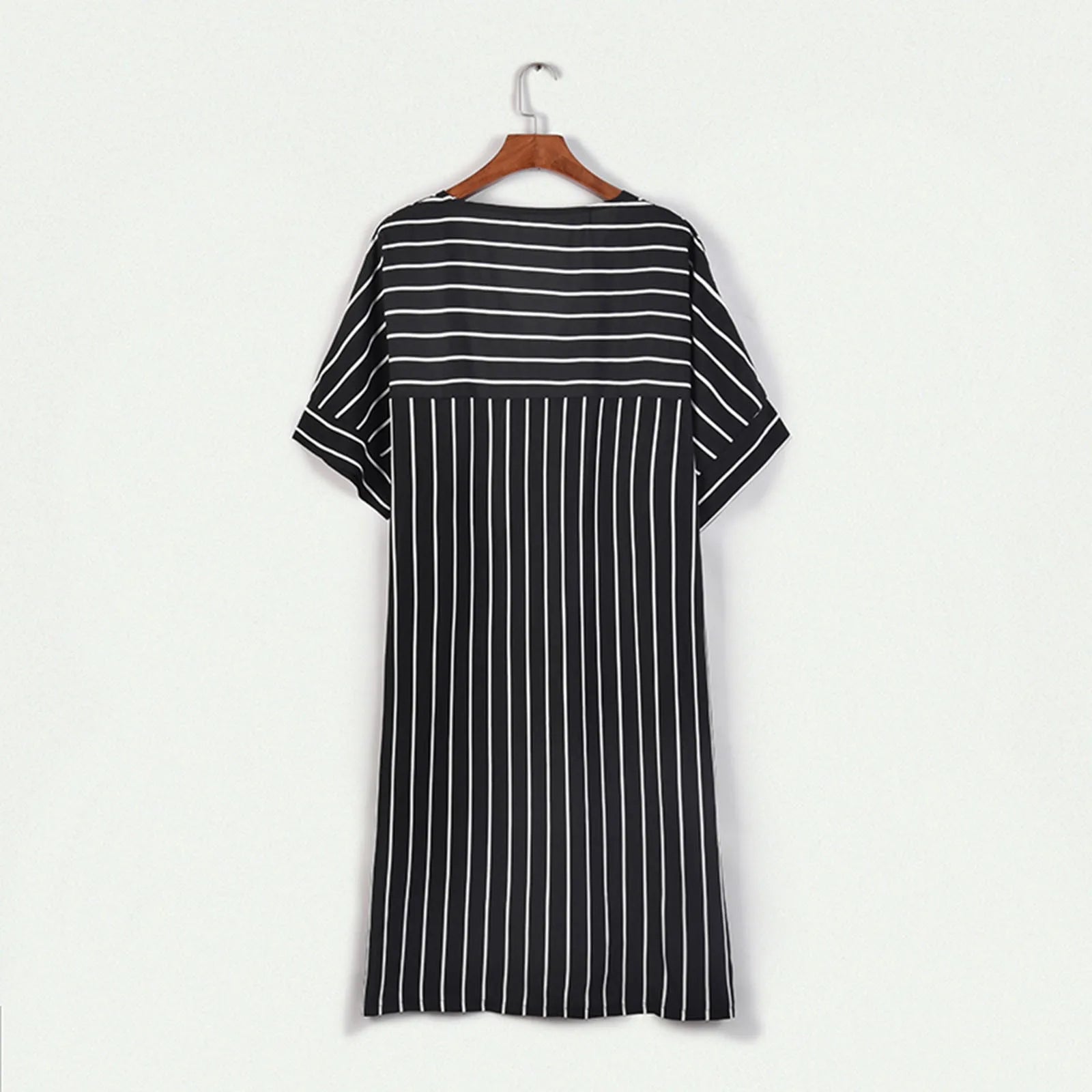 Kimono de Plage Noir à Fentes Dos