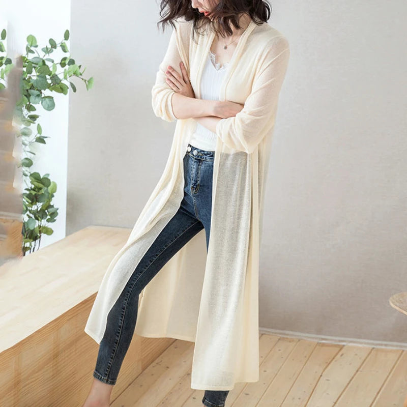 Kimono de Plage Élégant Blanc Stylé
