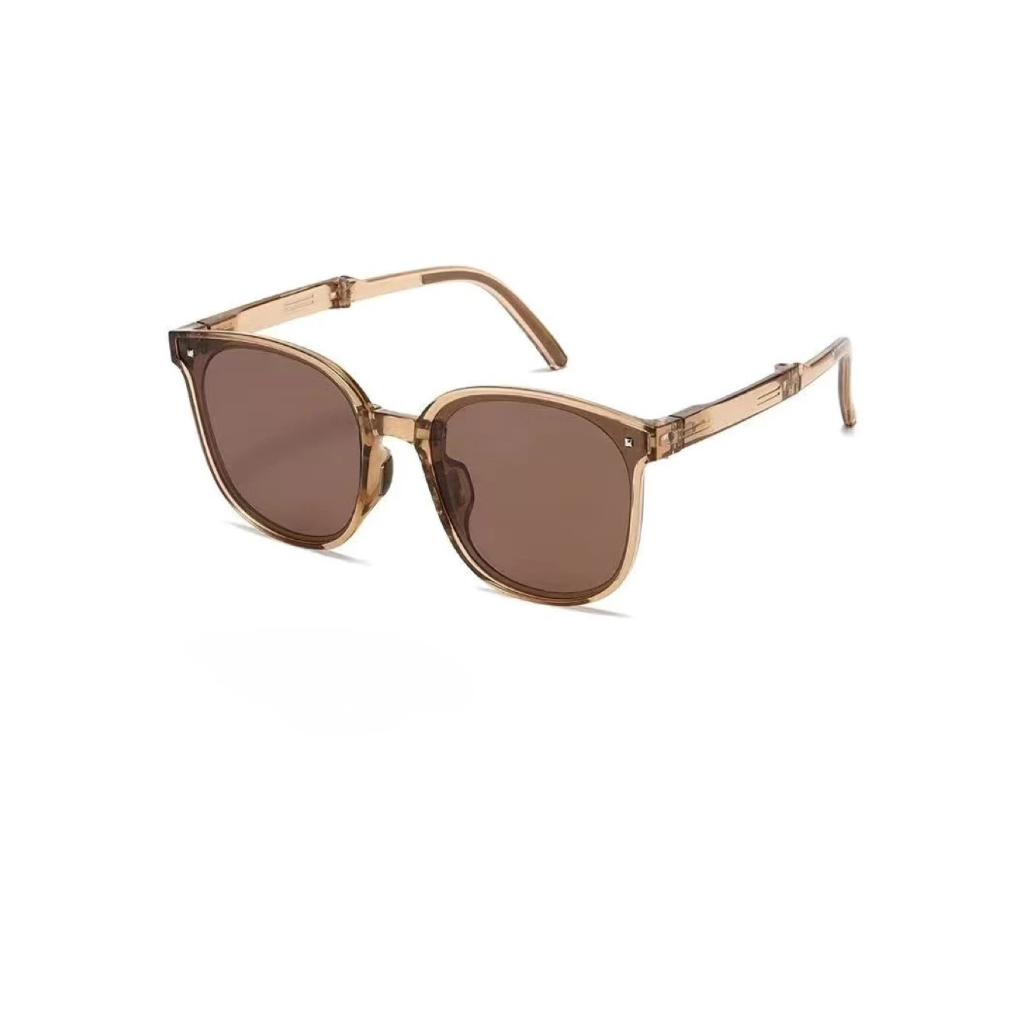 Lunettes De Soleil Pliantes Hally & Son Hs820s04 - écailles Marron - Rondes Rétro UV400