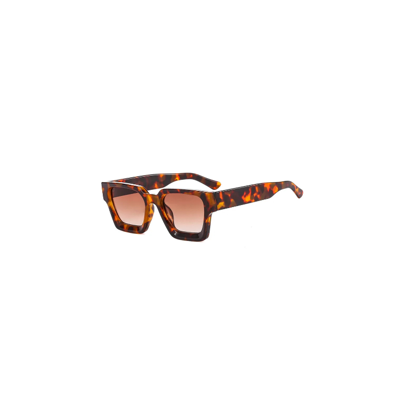 Lunettes de Soleil Vintage Marron Léopard