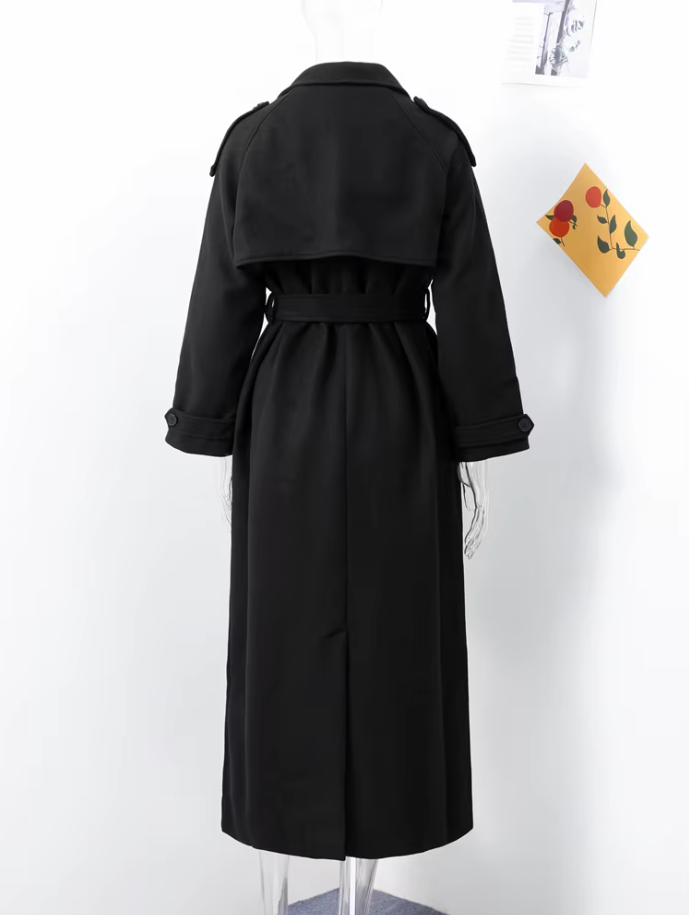 Manteau Long Noir Femme Hiver de qualité