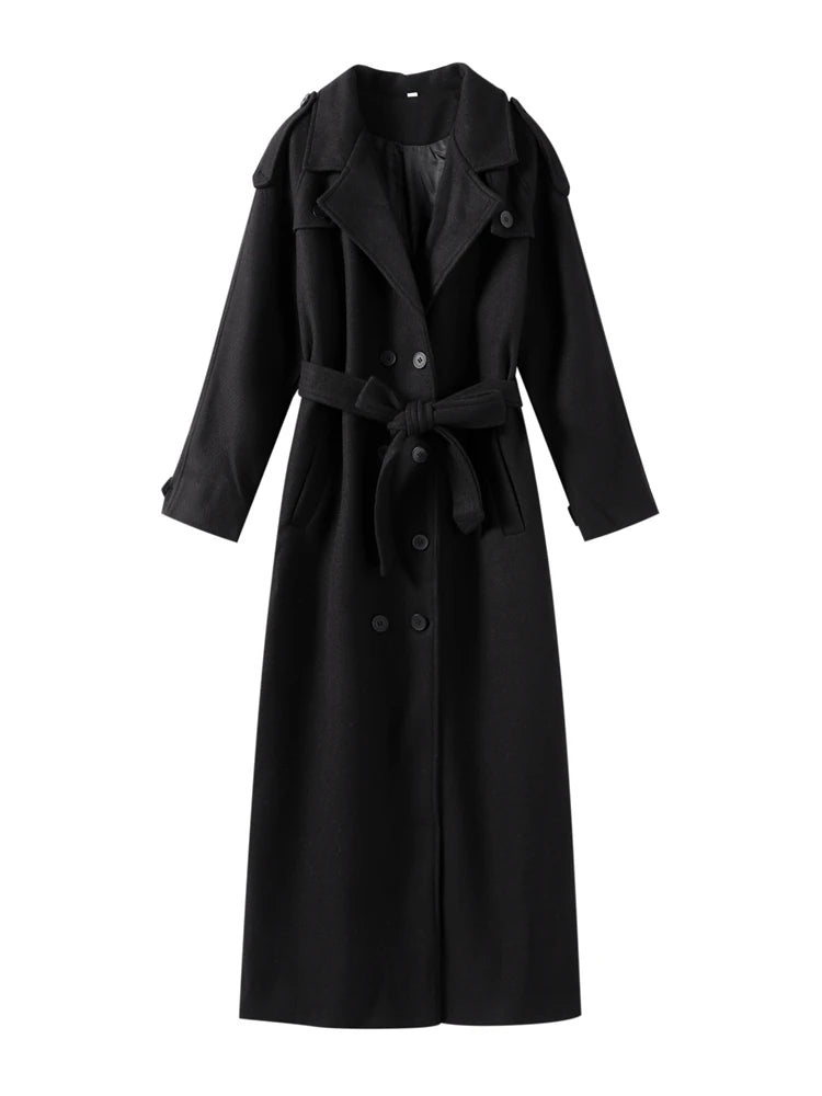 Manteau Long Noir Femme Hiver qualité