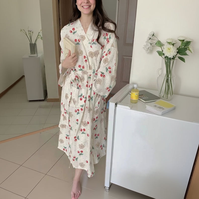 Peignoir Kimono Cerises
