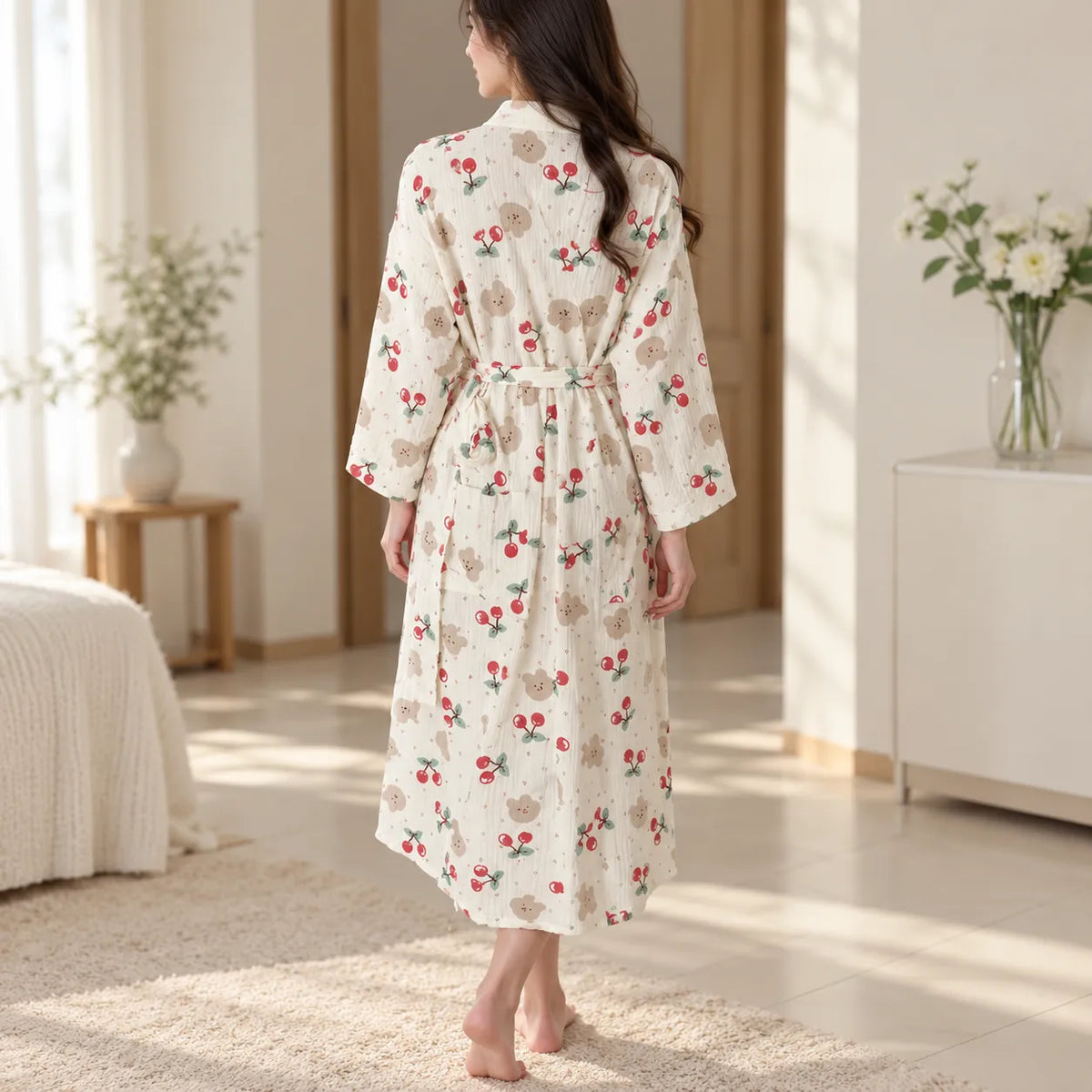 Peignoir Kimono Cerises Stylé